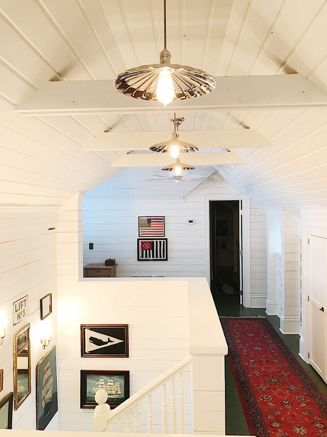 Stairwell Art. Stairwell Art. Stairwell art is an eclectic mix of clipper ships and Nantucket memorabilia. #Stairwellart Beautiful Homes of Instagram @SweetShadyLane