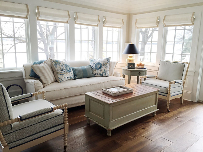 Sunroom. Coastal Sunroom. Coastal Sunroom ideas #Sunroom #coastalSunroom #coastalinteriors Beautiful Homes of Instagram @SweetShadyLane