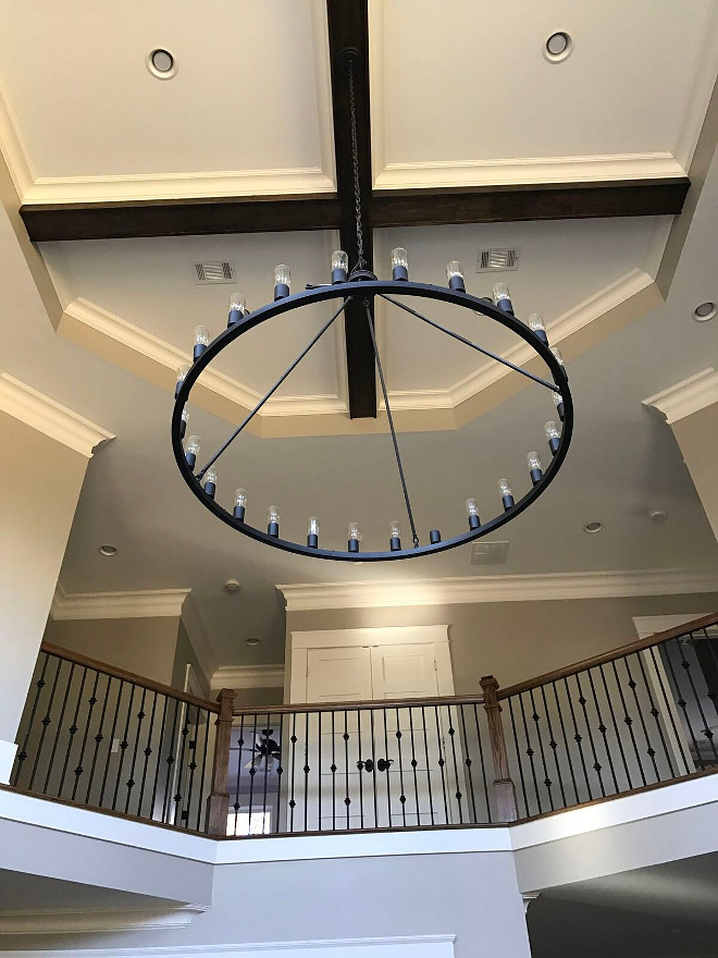 Two-story ceiling chandelier. Two-story ceiling chandelier. Industrial Chandelier Two-story ceiling chandelier #Chandelier #Twostoryceiling #industrialchandelier Home Bunch Beautiful Homes of Instagram @mygeorgiahouse