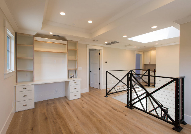 Upstairs landing with built-in desk. Upstairs landing with built-in desk. The upstairs landing features a skylight, built-in desk and a built-in storage cabinet. Upstairs landing with built-in desk. Upstairs landing with built-in desk. Upstairs landing with built-in desk. Upstairs landing with built-in desk #Upstairslanding #landingdesk #builtindesk AK Construction