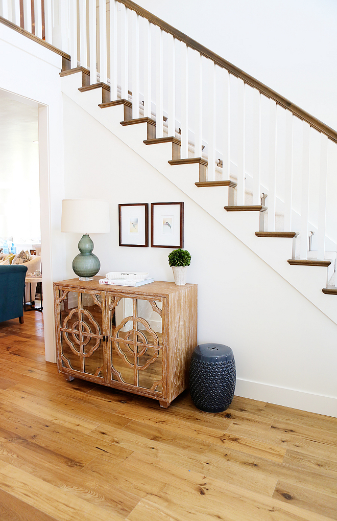 White Wall and white trim paint color ideas. White wall paint color Benjamin Moore White Dove OC-17 Satin. White trim paint color Benjamin Moore White Dove OC-17 Semigloss. Millhaven Homes. Caitlin Creer Interiors