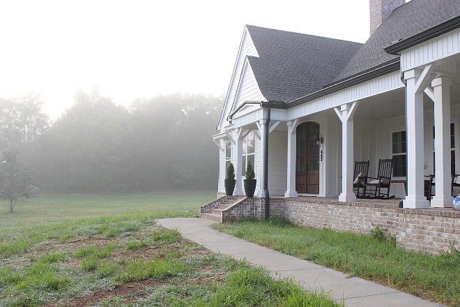 Brick Porch Modern Farmhouse Home with exposed brick porch #brickporch Beautiful Homes of Instagram Home Bunch