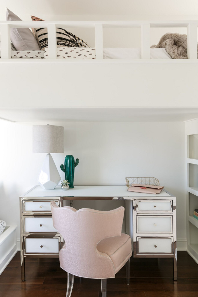 Built in Desk Loft Beds. Desk Loft Beds The stainless steel desk is by Bernhardt Loft Bed Desk Ideas #Desk #LoftBeds Ramage Company