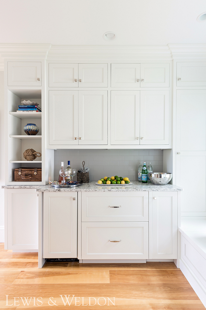 Butler's Pantry with grey tile White Butler's Pantry with grey tile #ButlesPantry #greytile