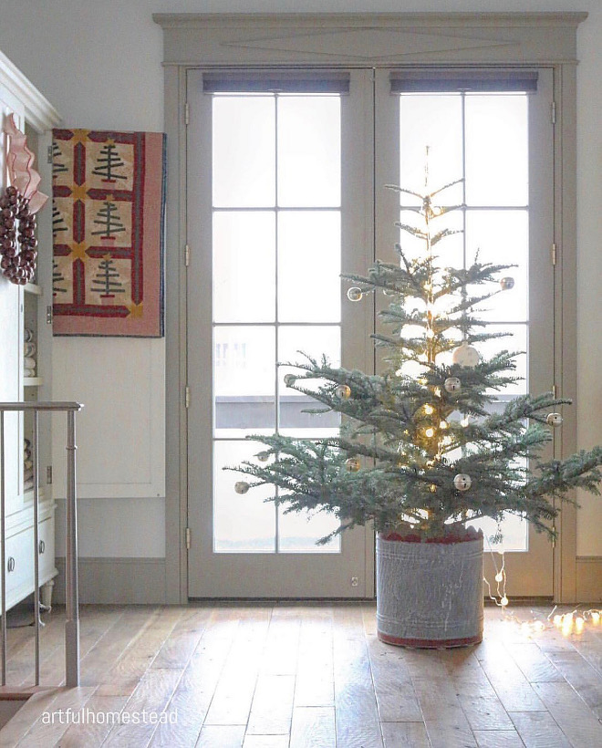 Farmhouse Christmas Tree Farmhouse Christmas Tree with zinc planter