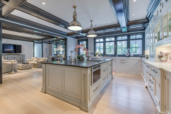 Kitchen opens to cozy family room