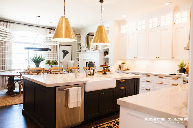 White kitchen with black island. White kitchen with black island. White kitchen with black island. White kitchen with black island. White kitchen with black island. #Whitekitchenwithblackisland Alice Lane Home Collection