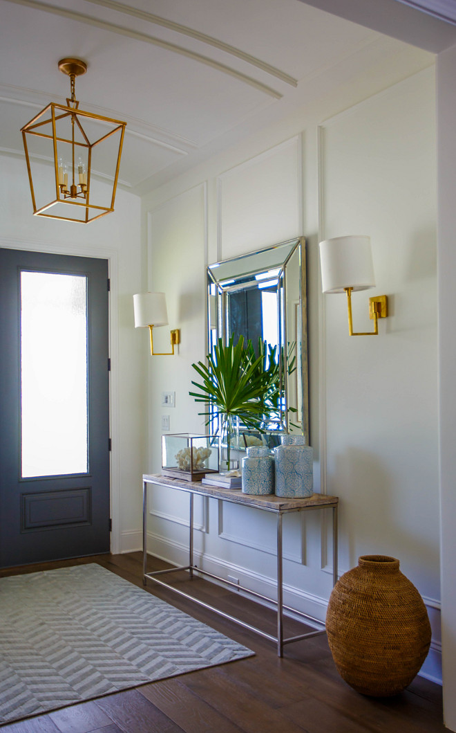 Arched Ceiling Paneling Foyer features wall paneling which continues to arched ceiling wall paneling