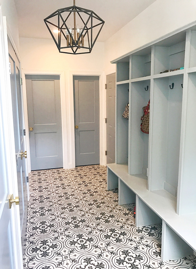 Merola Tile Mudroom with Patterned Merola Tile Patterned Merola Tile Patterned Merola Tile #PatternedMerolaTile #MerolaTile #patternedtile