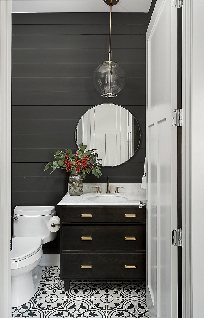 Porcelain Cement Looking Tile Bathroom with Porcelain Cement Looking Tile #tile #cementlookingtile Home Bunch