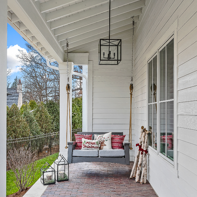 Porch Swing Christmas Decor Porch Swing Ideas Pillows Decor #Porch #swing #porchswing Home Bunch