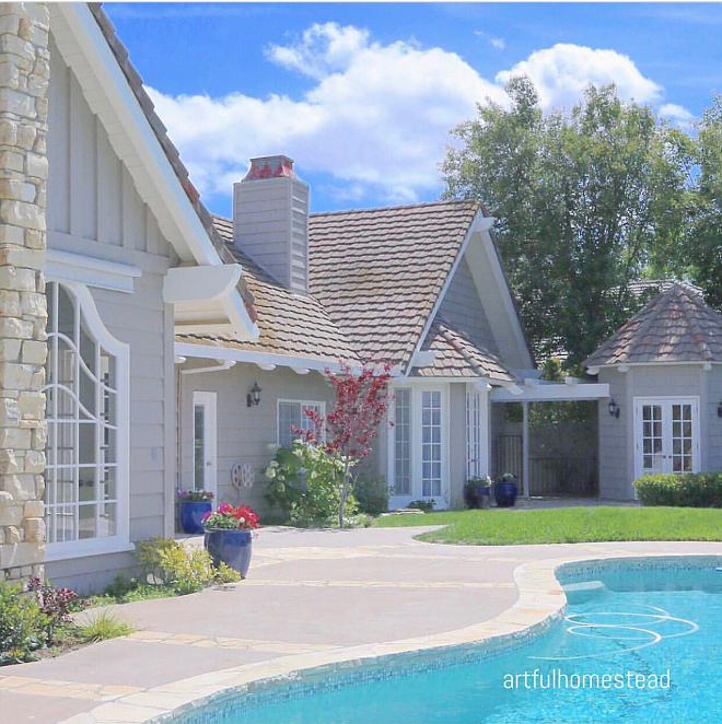 Backyard Classic home backyard with pool