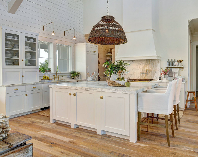 Benjamin Moore White Dove Beach Style Kitchen Shiplap