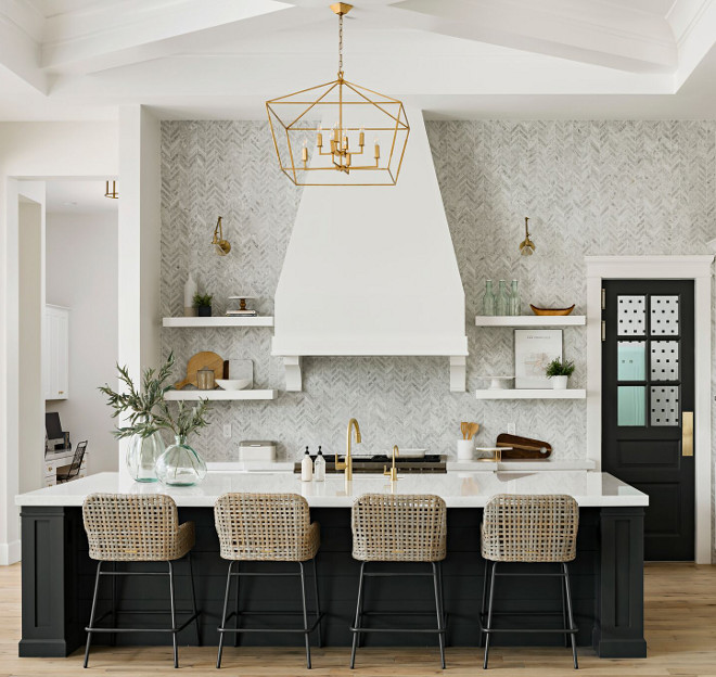 Black and white Kitchen Transitional Black and White Kitchen