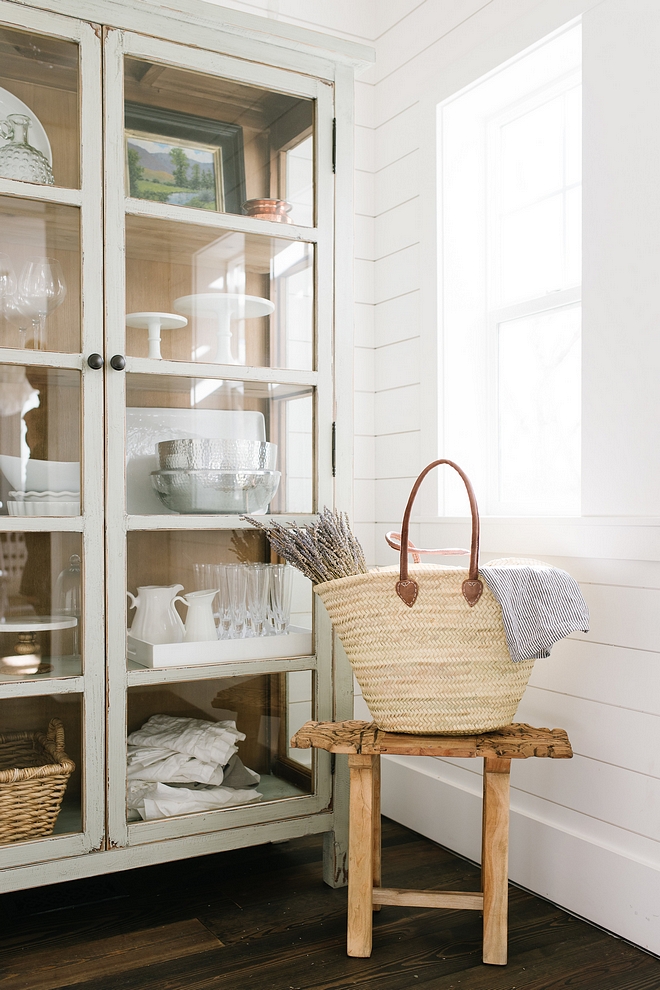 Shiplap pantry ideas This stunning pantry features shiplap on walls and dark hardwood