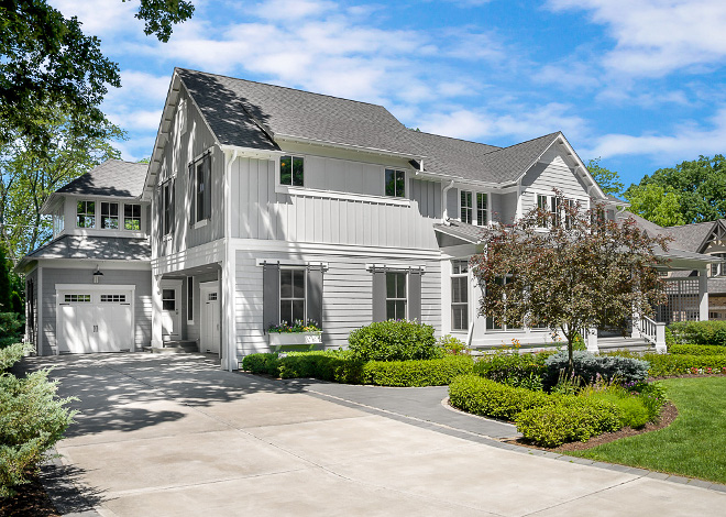 Family Home with Grey Exterior Family Home with Grey Exterior Paint Color