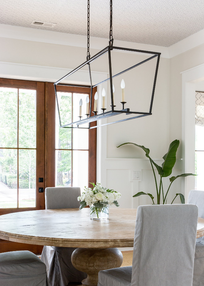 Linear Darlana Chandelier Visual Comfort & Co Darlana Pendant, Aged Iron An angular frame of aged iron creates a stylized lantern shape in this distinctive, contemporary piece