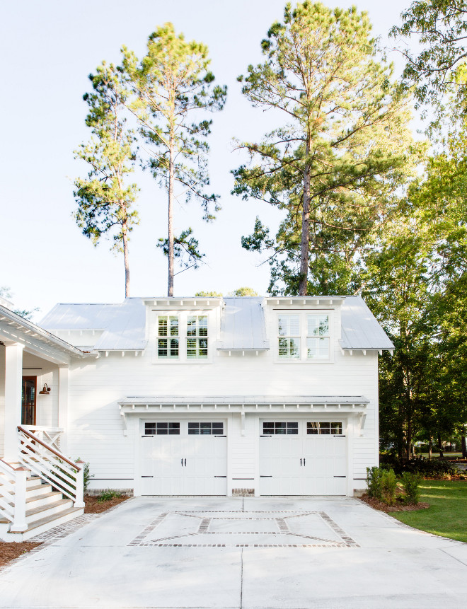 Modern Farmhouse Garage with Metal Roof