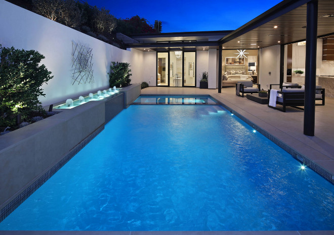 Small backyard with long narrow pool