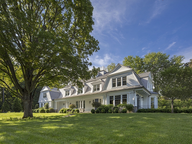 Gambrel Home with white siding White Gambrel Home Gambrel Home