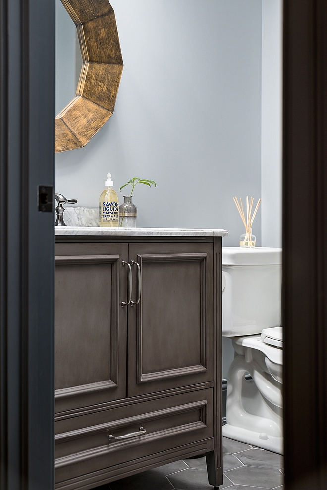 Bathroom vanity with marble top source on Home Bunch