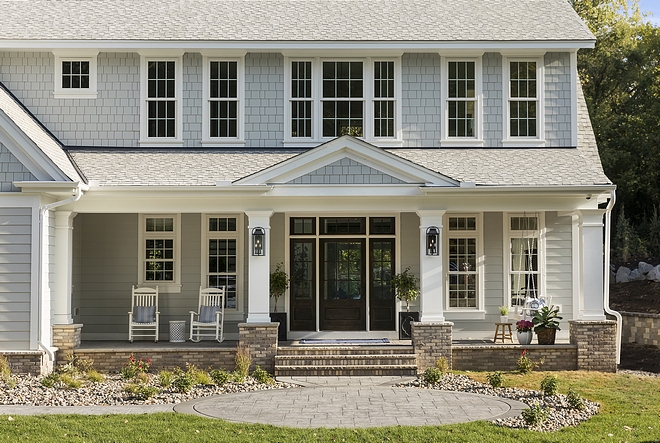 Grey exterior roof color ideas Home with grey exterior with grey roof color Certainteed Cobblestone Gray