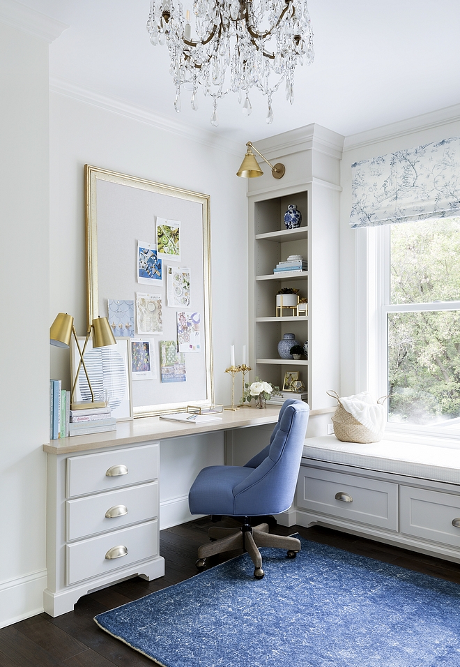 Home office built in desk spacious built-in desk with drawers