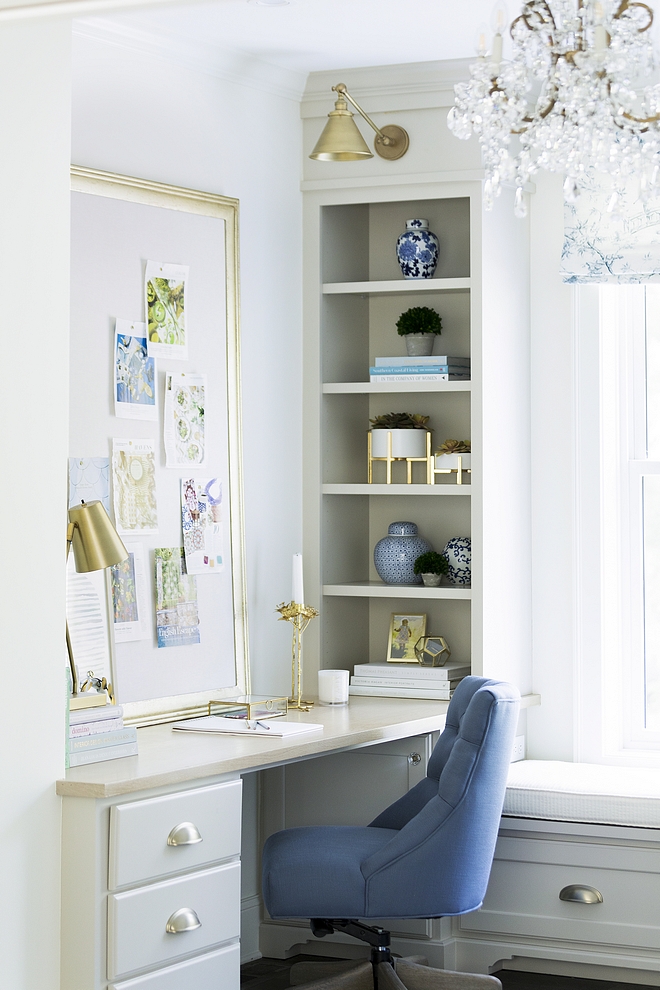 Benjamin Moore HC-172 Revere Pewter looks amazing with blue and brass