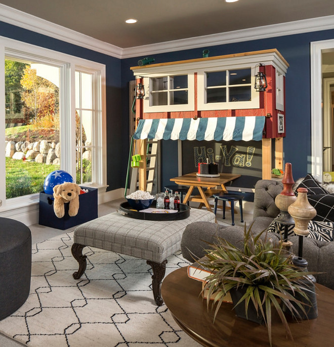 Van Deusen Blue by Benjamin Moore Paint Color Basement Family Room Van Deusen Blue by Benjamin Moore Van Deusen Blue by Benjamin Moore