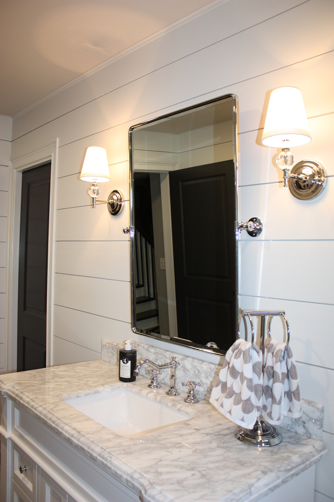 Bathroom mirror shiplap paneling bathroom Pivot mirror