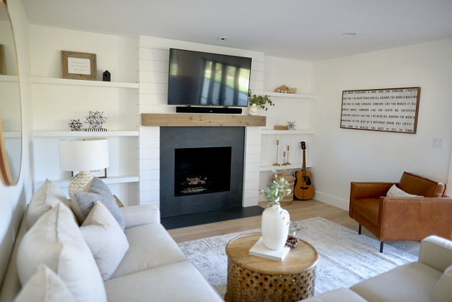 Black Slate Fireplace Shiplap and Black Slate fireplace farmhouse fireplace