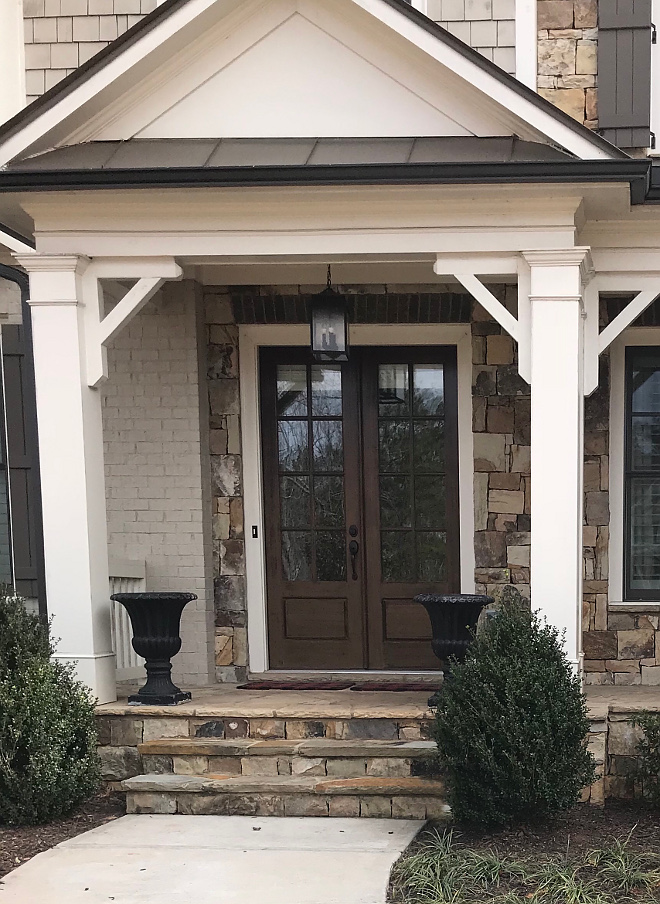 Dark stained wood door Front Door with Dark Walnut Stain