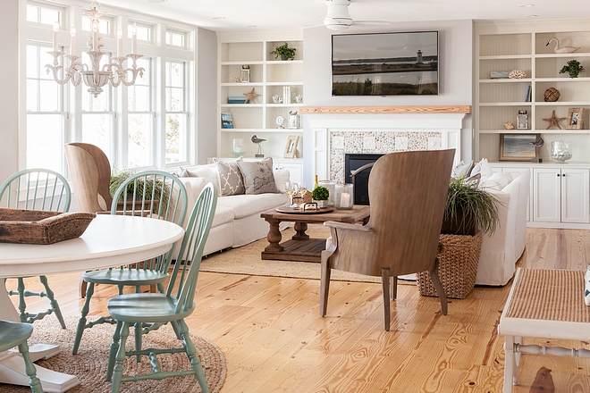 Coastal Interiors Coastal interiors with wide plank hardwood floors, soothing light paint color and neutral decor #coastalinteriors #coastalhomes #coastal