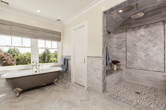 Bathroom grey tile