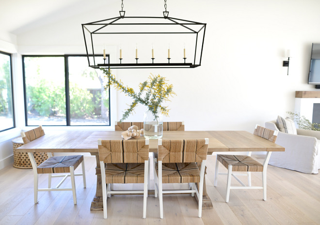 Modern Farmhouse Dining Room with Black steel windows