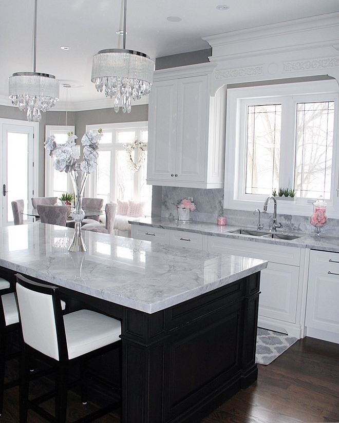 Mittered Super White Quartzite Countertop Kitchen Mittered Super White Quartzite Countertop