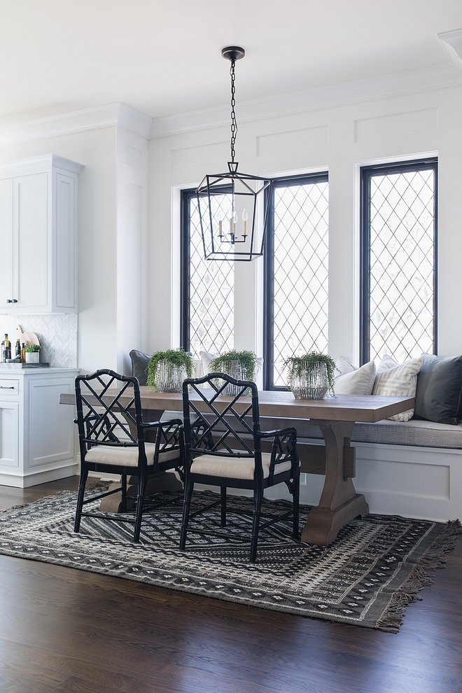 Farmhouse breakfast nook Black and white Farmhouse breakfast nook with black windows Farmhouse breakfast nook Farmhouse breakfast nook