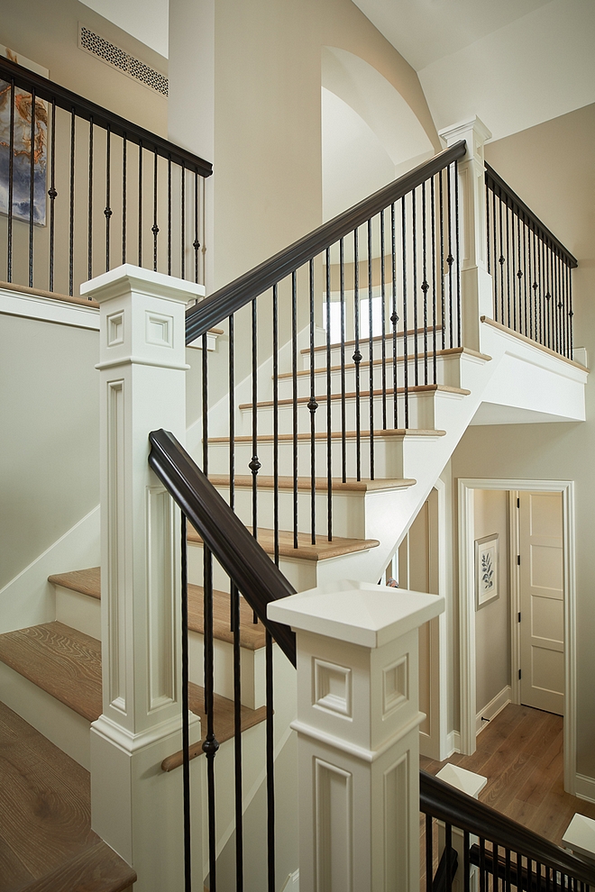 White Dove by Benjamin Moore Stairway Trim Paint Color Stairway Trim Paint Color Stairway Trim Paint Color #StairwayPaintcolor #Trim #PaintColor #WhiteDovebyBenjaminMoore