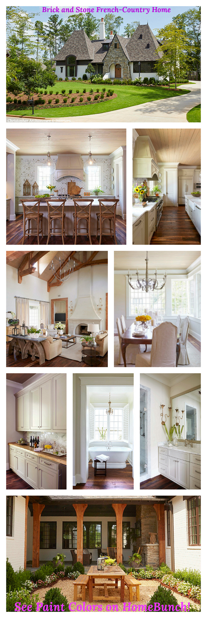 Brick and Stone French-Country Home See Paint Colors and other sources on Home Bunch