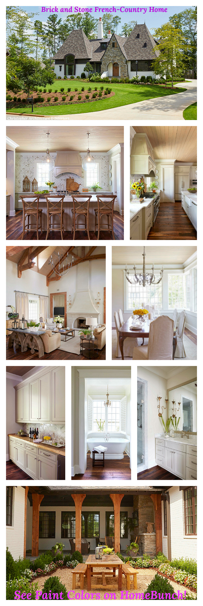 Brick and Stone French-Country Home See Paint Colors and other sources on Home Bunch