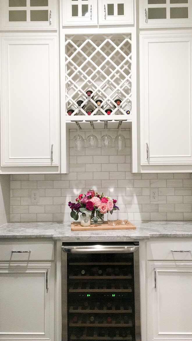 Backsplash Daltile M313 Contempo White Marble tile Grout color Platinum Countertop is Superwhite Quartzite 