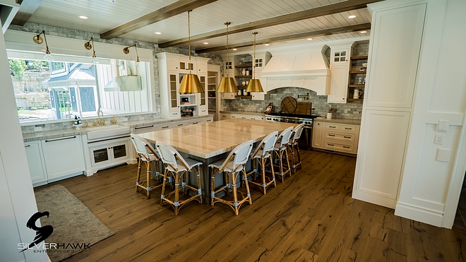 Large kitchen layout kitchen with island for six layout This white kitchen features a large grey kitchen island kitchen large kitchen