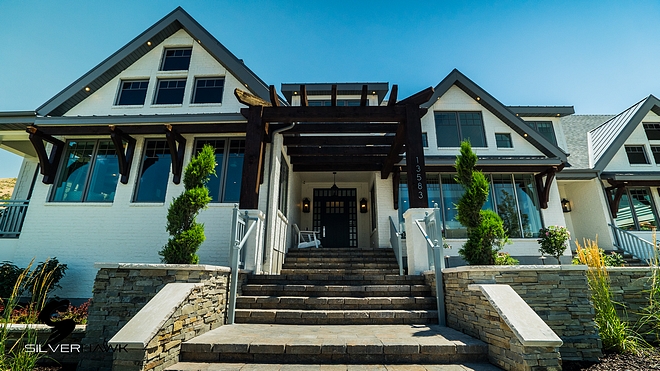 Grey Windows Home with Grey windows All windows and Doors wood aluminum clad Medium grey.