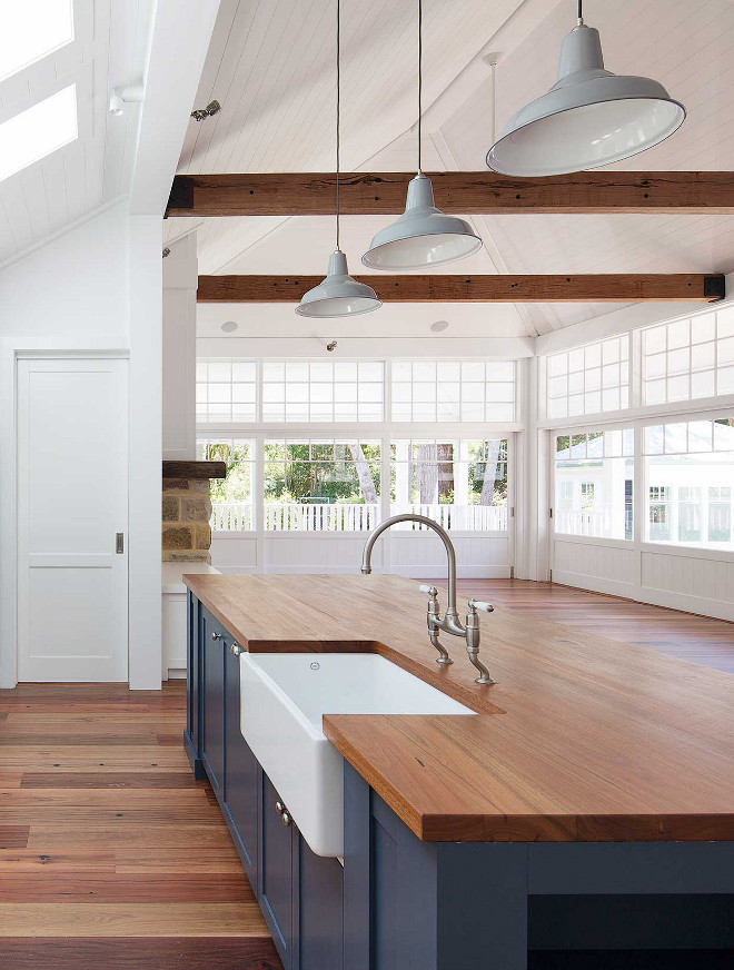 Farmhouse Kitchen island Farmhouse kitchen island The kitchen island countertop is custom made Timber butcher block #farmhousekitchenisland #farmhouseisland #countertop #Timber #butcherblock