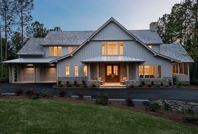 Grey farmhouse exterior