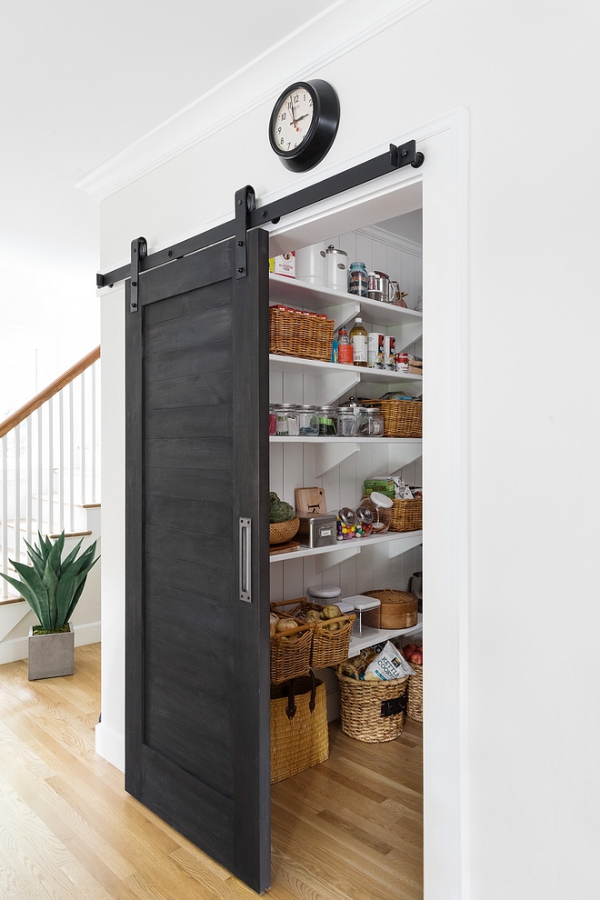Pantry Barn Door Black Barn Door The pantry barn door was painted with Old Fashioned Milk Paint, color Pitch Black