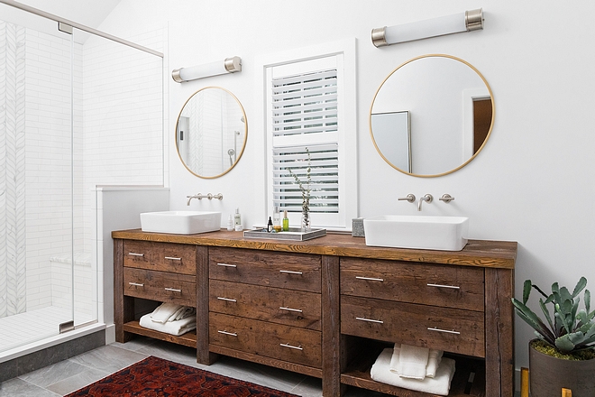 Bathroom Reclaimed Wood Barnwood Vanity The vanity is made of hand-picked reclaimed wood