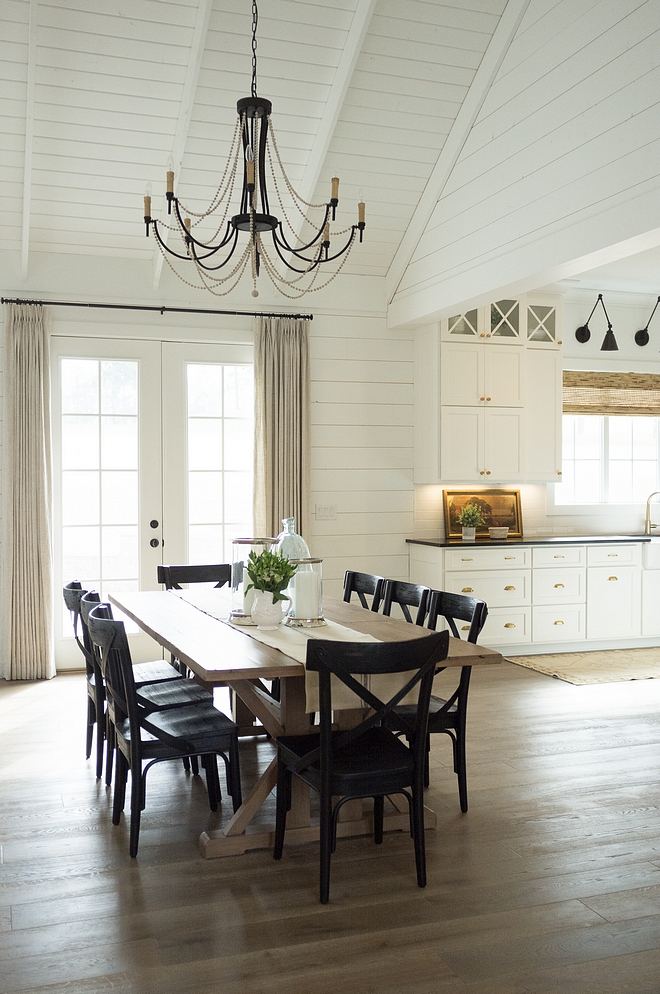 Shilap Dining Room Chic farmhouse dining room with shiplap Farmhouse dining room is located between the kitchen and the living room sources on Home Bunch