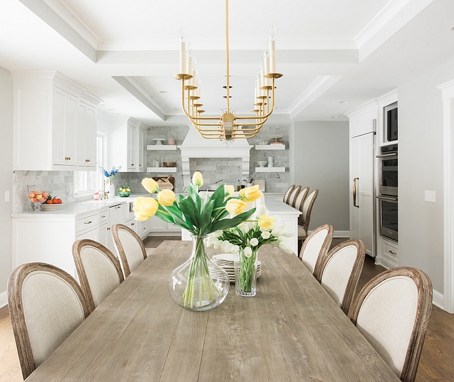 Kitchen with grey wall paint color Benjamin Moore Harbor Gray