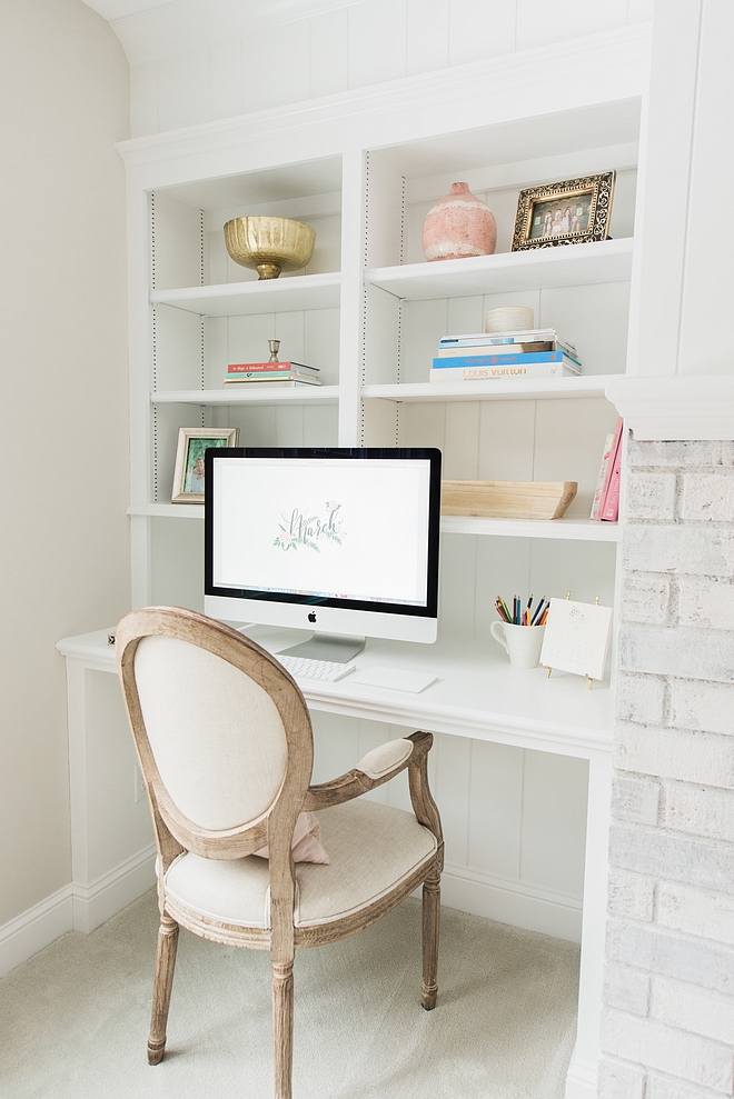 Built in bookself with desk great usage of space